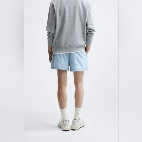 ZARA CROPPED DENIM BERMUDA SHORTS - Picture 3 of 10